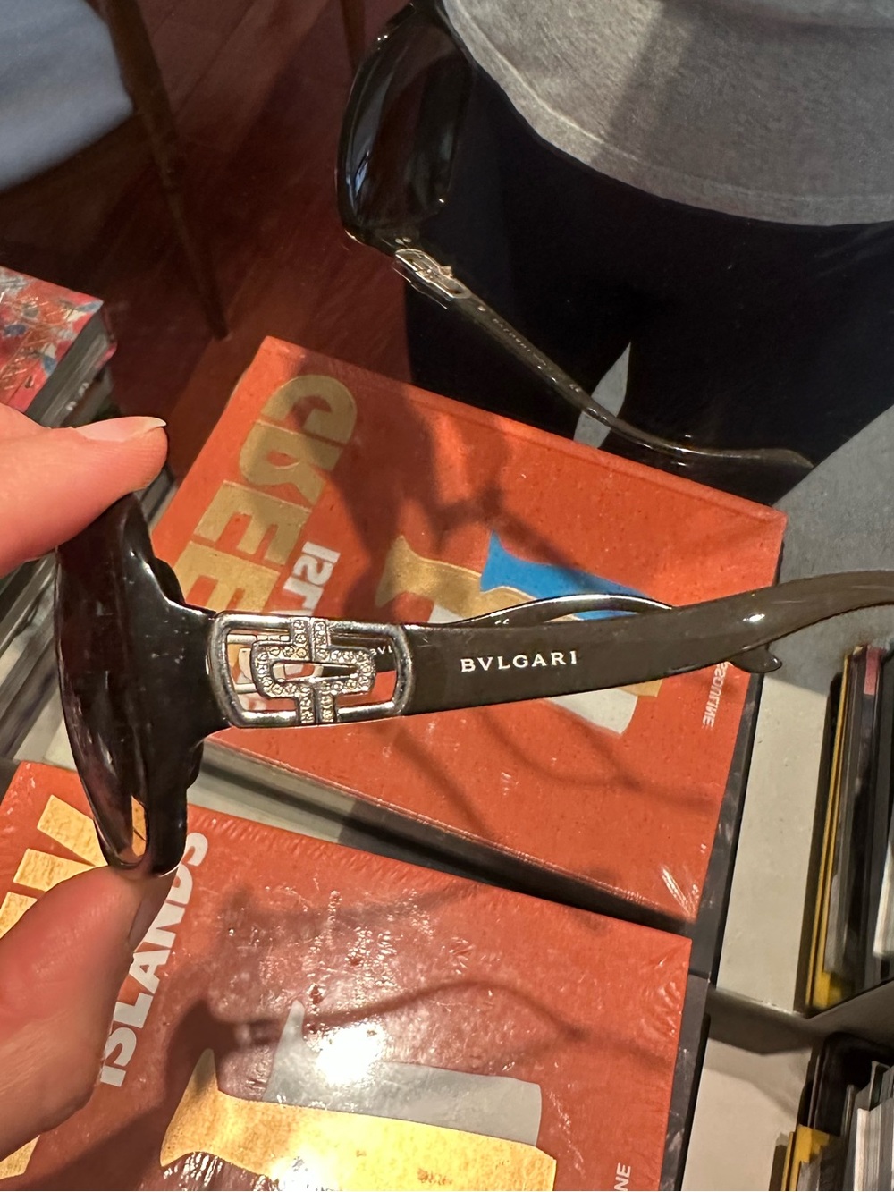 Bulgari Black Sunglasses with Silver Logo Accent
